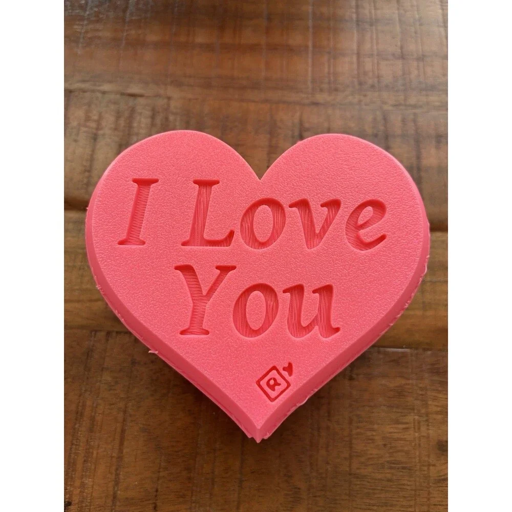 3D Printed Heart Gift Box Hinged Trinket Keepsake Box Pink
